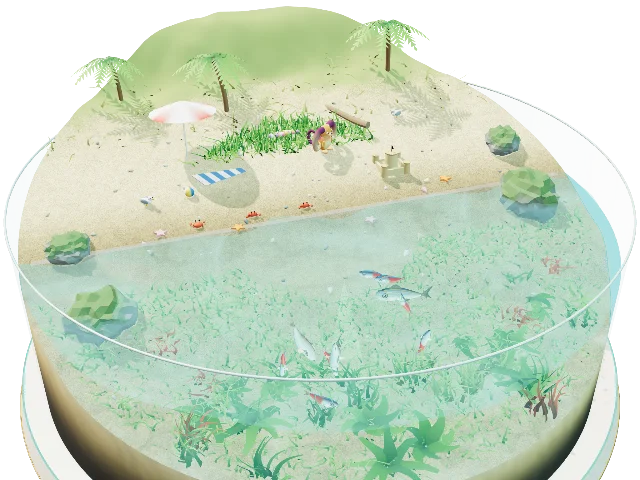 砂浜のジオラマ