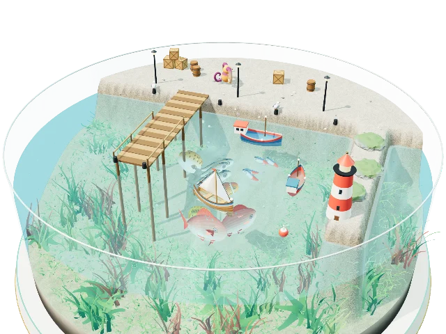 港のジオラマ